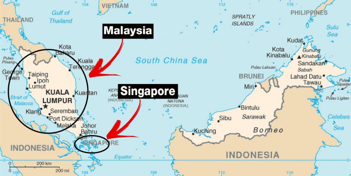 Singapoer wêreld kaart