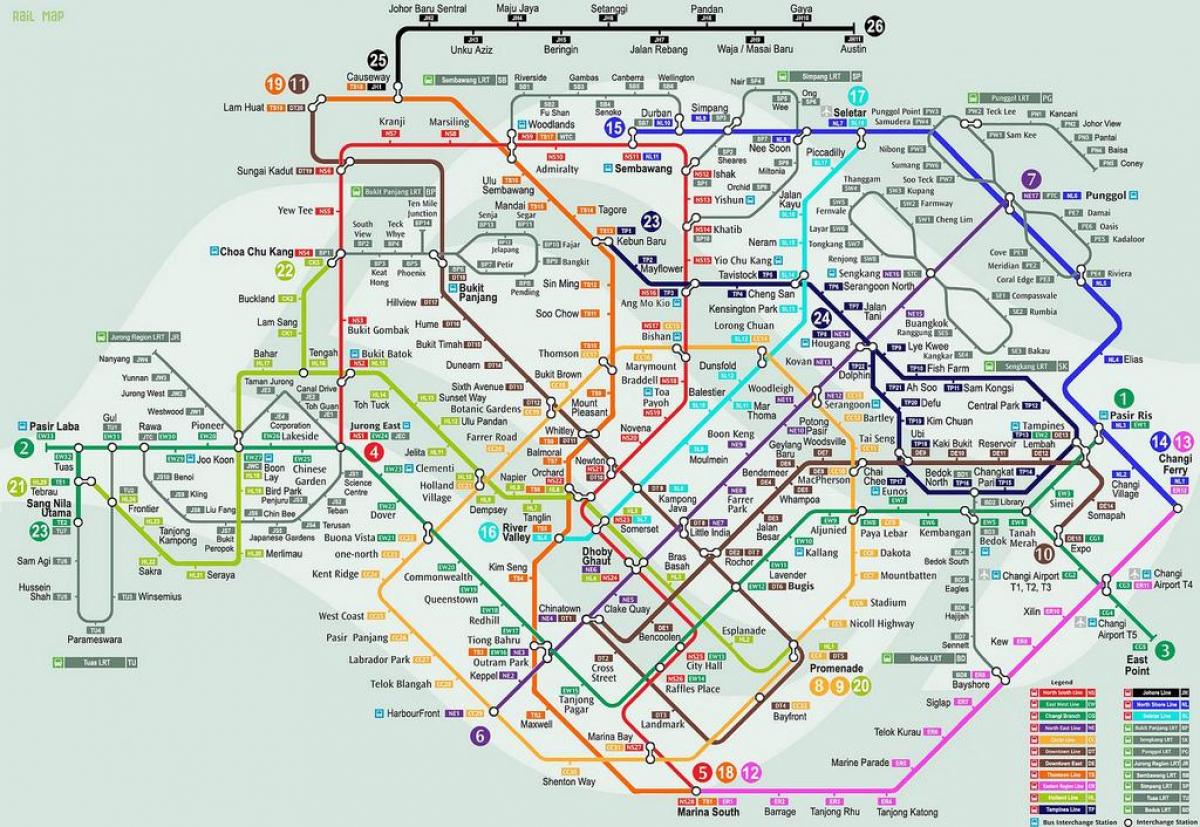 lrt kaart Singapoer