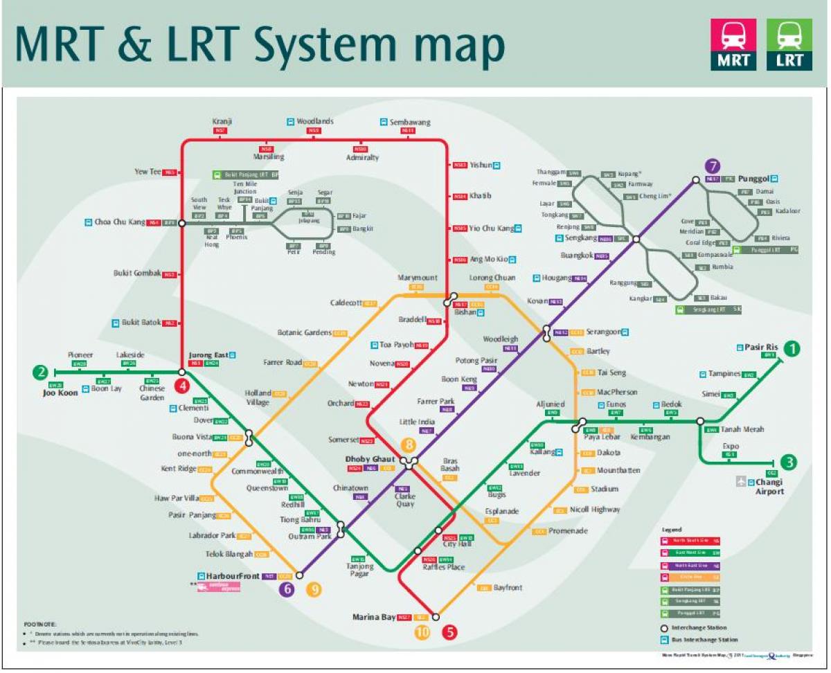 lrt roete kaart Singapoer
