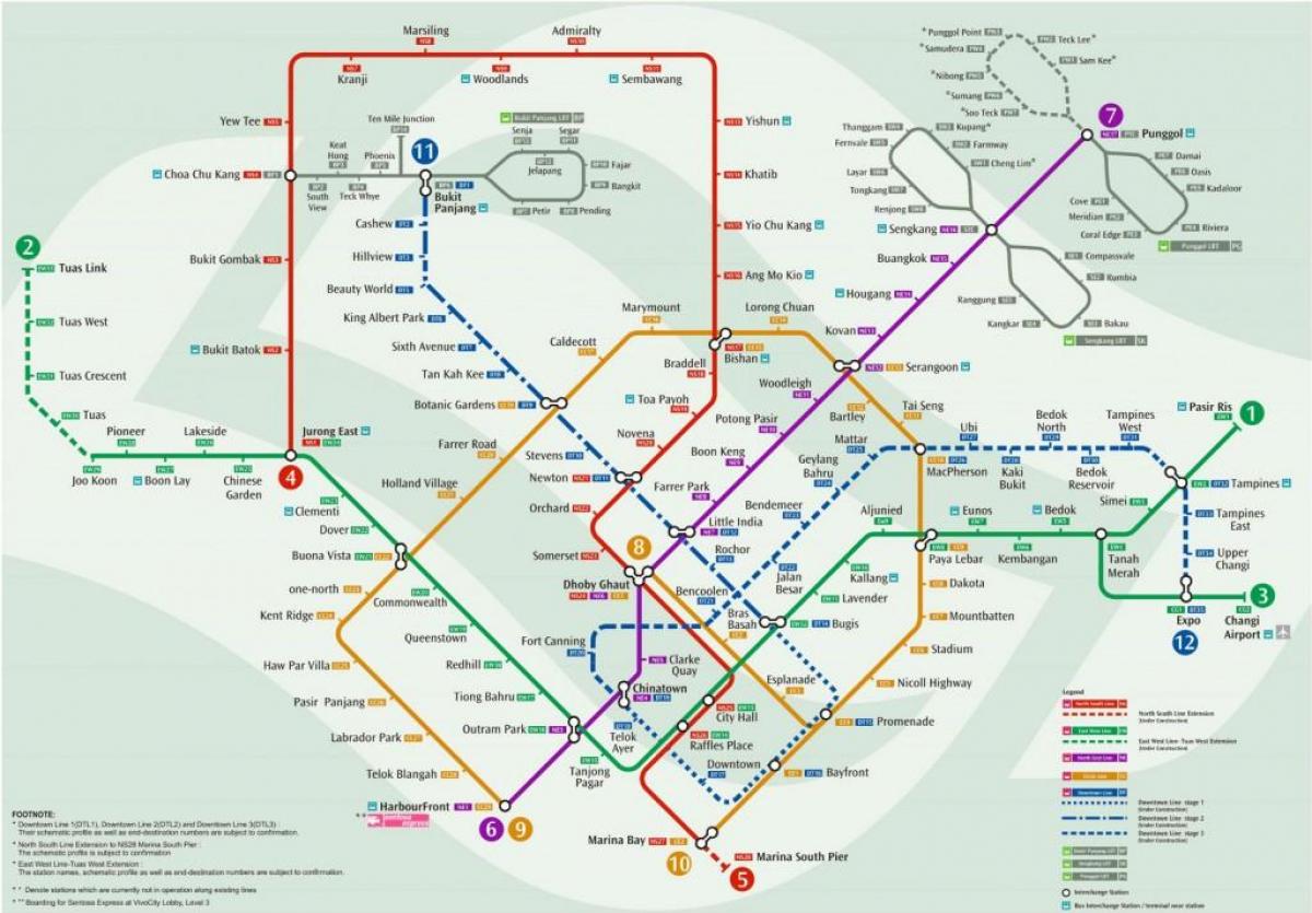 kaart mrt stasie Singapoer