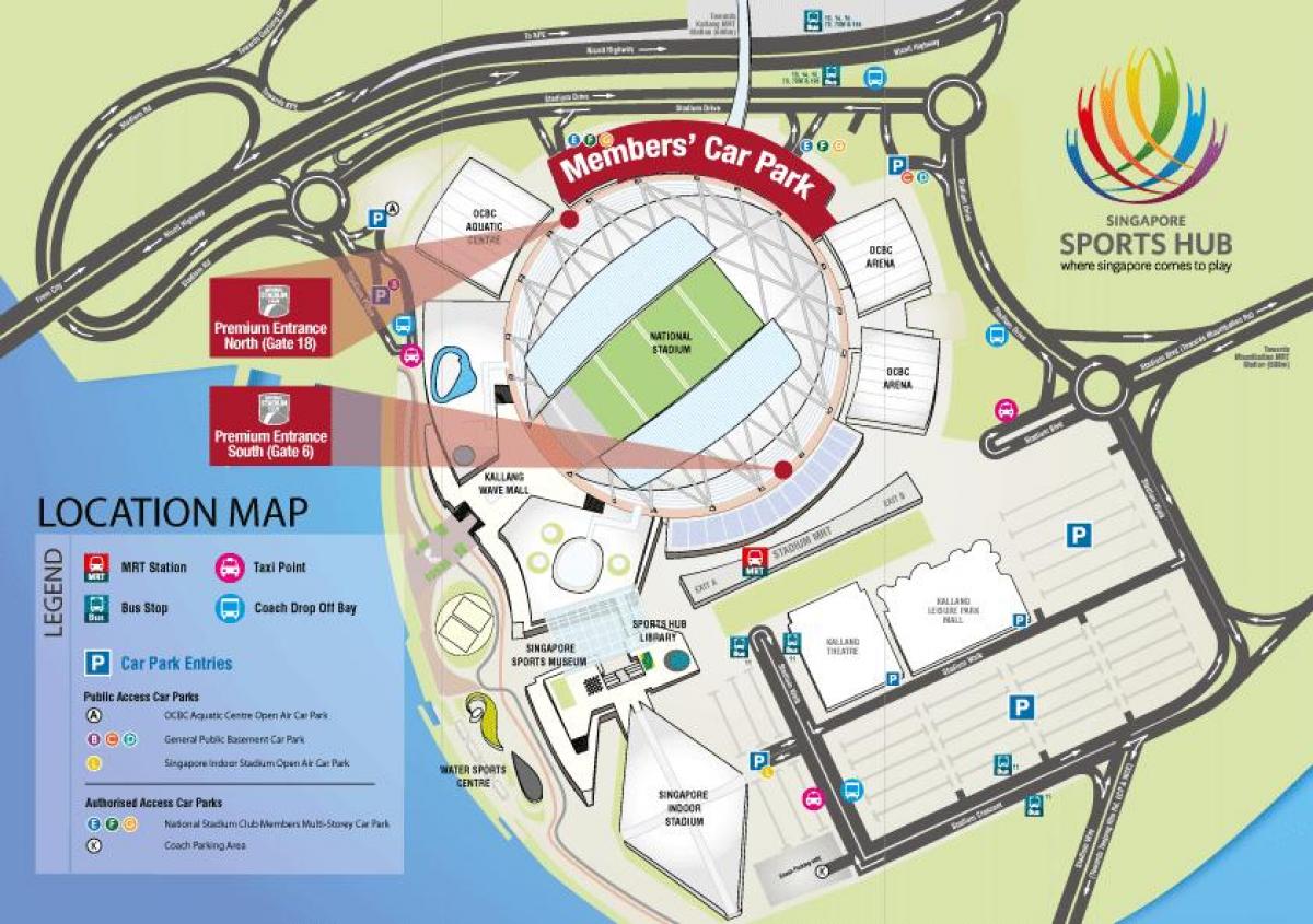 stadion mrt kaart Singapoer
