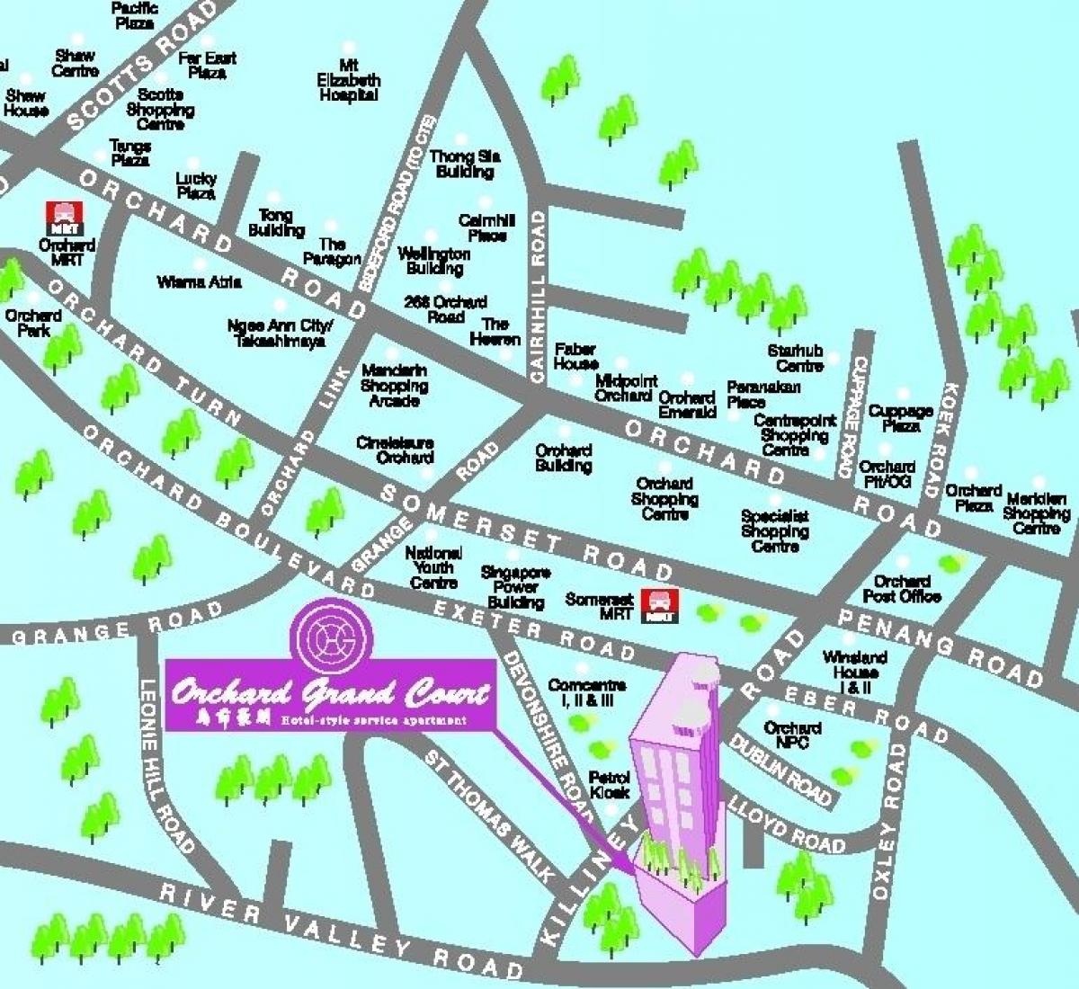 orchard road Singapoer kaart