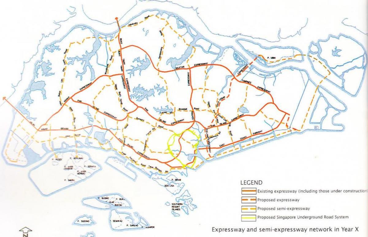 Singapoer snelweg kaart