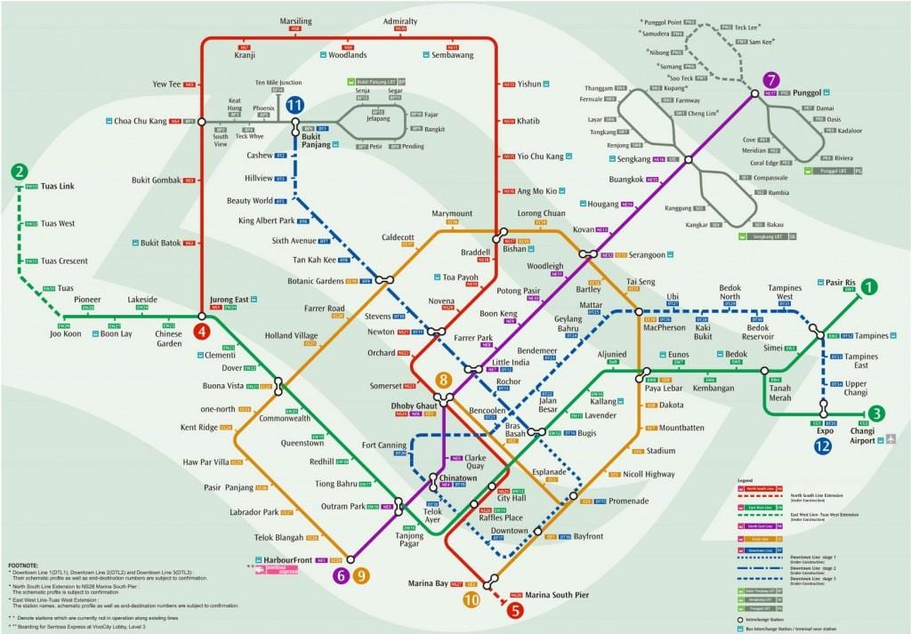 metro kaart Singapoer