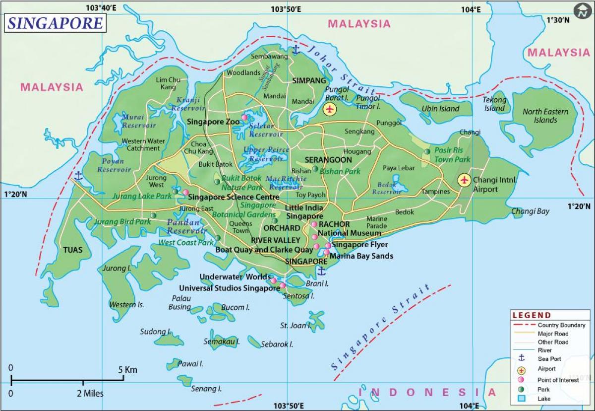 kaart van Singapoer stad
