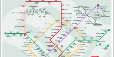 Lrt roete kaart Singapoer