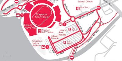 Kaart van Singapoer sport hub